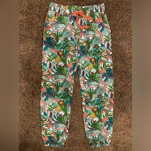 Mini Boden pants, fun, colorful jungle print. 10y, 140cm